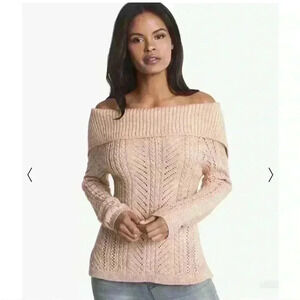 White House Black Market At-The-Shoulder Bow Back Pullover Sweater